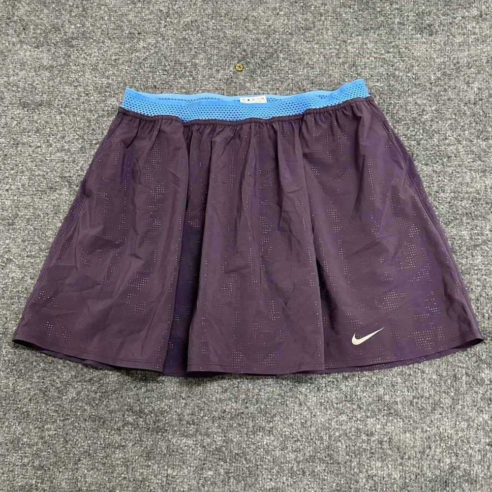 Nike Skort Womens Size L Purple Dri-Fit Perforated Mesh Waist Athletic Tennis